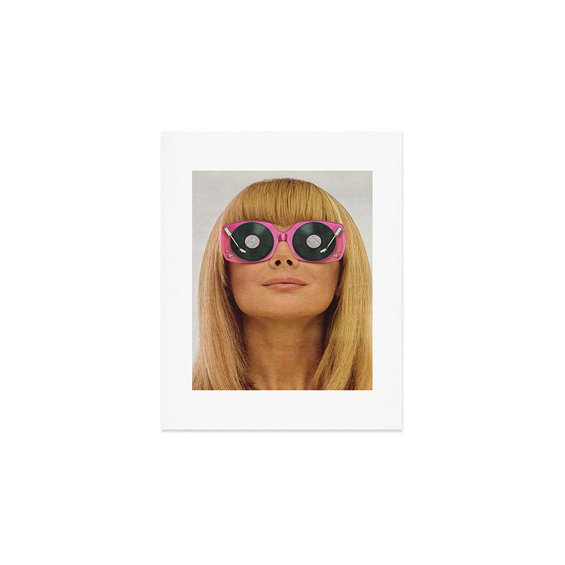 Pink Vinyl Sun Glasses - Vinyl Shades  Art Print Gallery Image 1