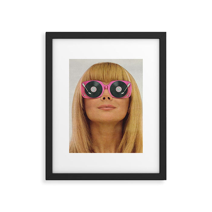 Pink Vinyl Sun Glasses - Vinyl Shades  Framed Art Print Gallery Image 1