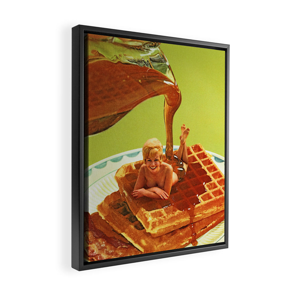 Pour some syrup on me - Breakfast Waffles Framed Canvas Print Gallery Image 2