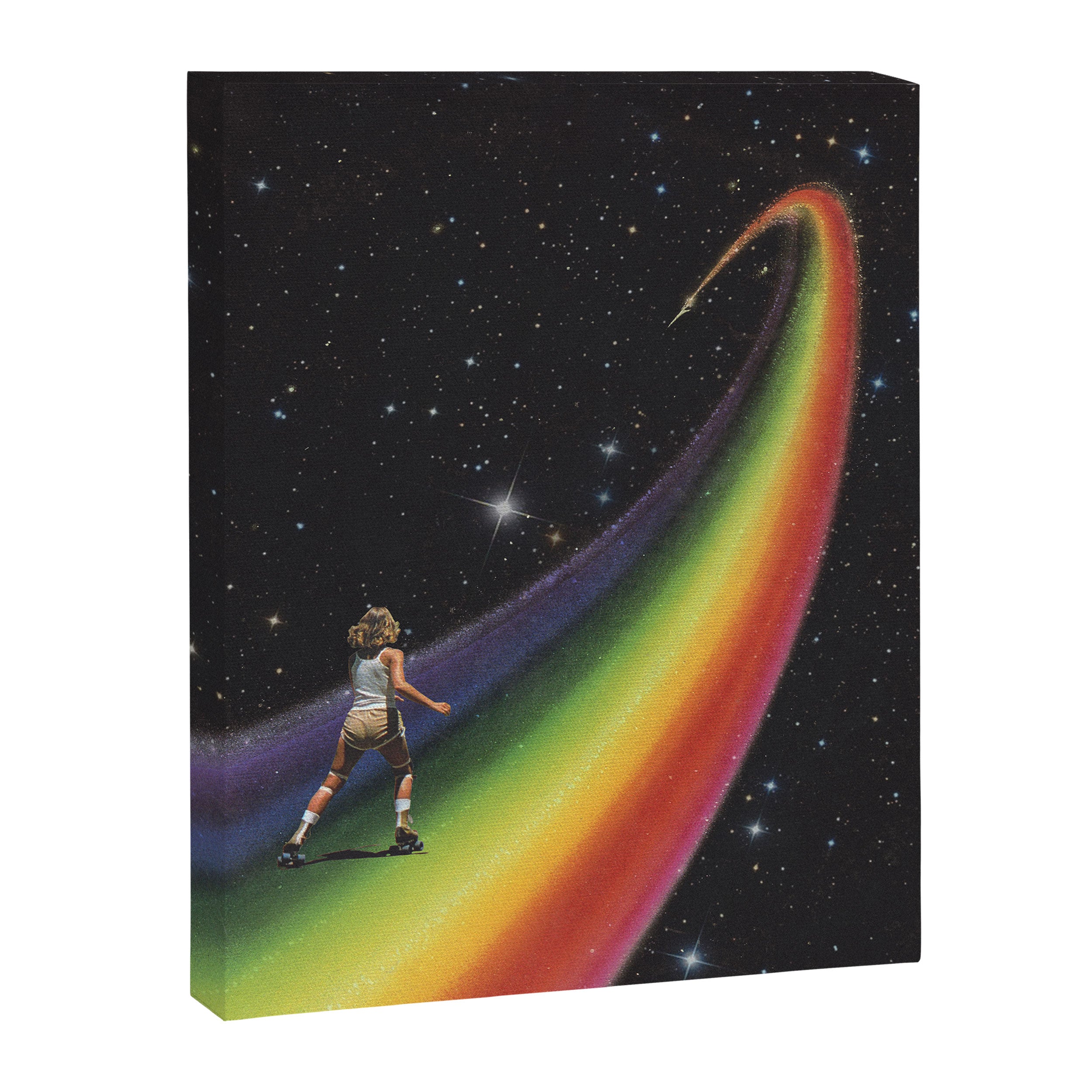 Retro Cosmic Rainbow Roller Skating Canvas Print Gallery Image 8