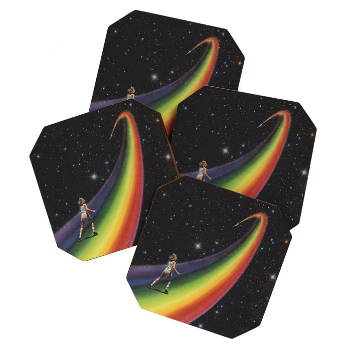 Retro Cosmic Rainbow Roller Skating Coaster Gallery Image 1