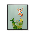 Retro Mojito Cocktail Framed Canvas Print Gallery Image 8