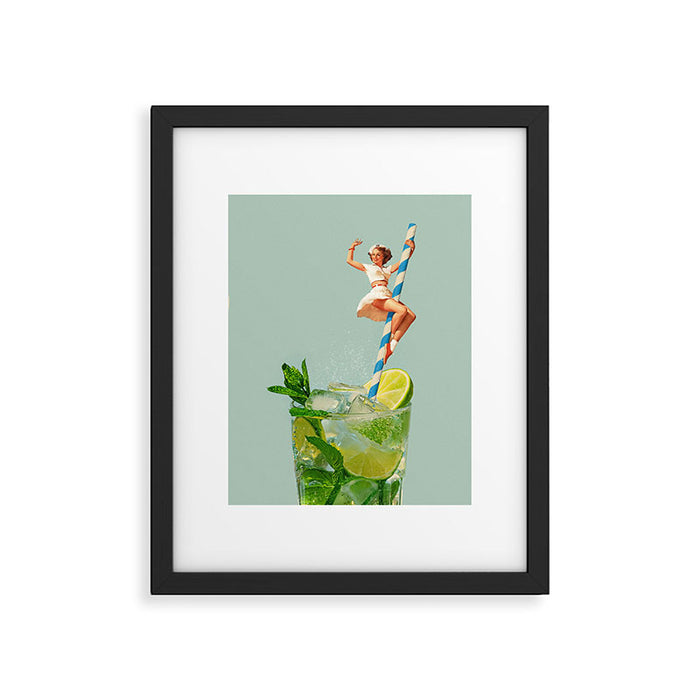 Retro Mojito Cocktail Framed Art Print Gallery Image 1