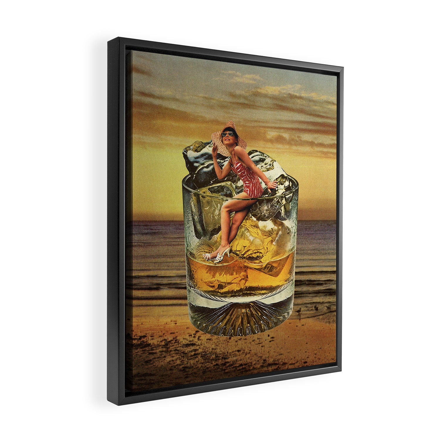 Roxanne on the rocks - Whiskey sunset Framed Canvas Print Gallery Image 2