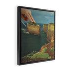 Serving up cake by the seaside - Cake slice Framed Canvas Print Gallery Image 2