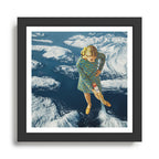 Spraying snow on the mountains Framed Art Print Gallery Image 1