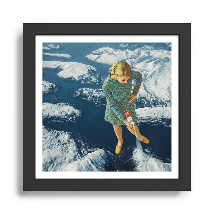 Spraying snow on the mountains Framed Art Print Gallery Image 1