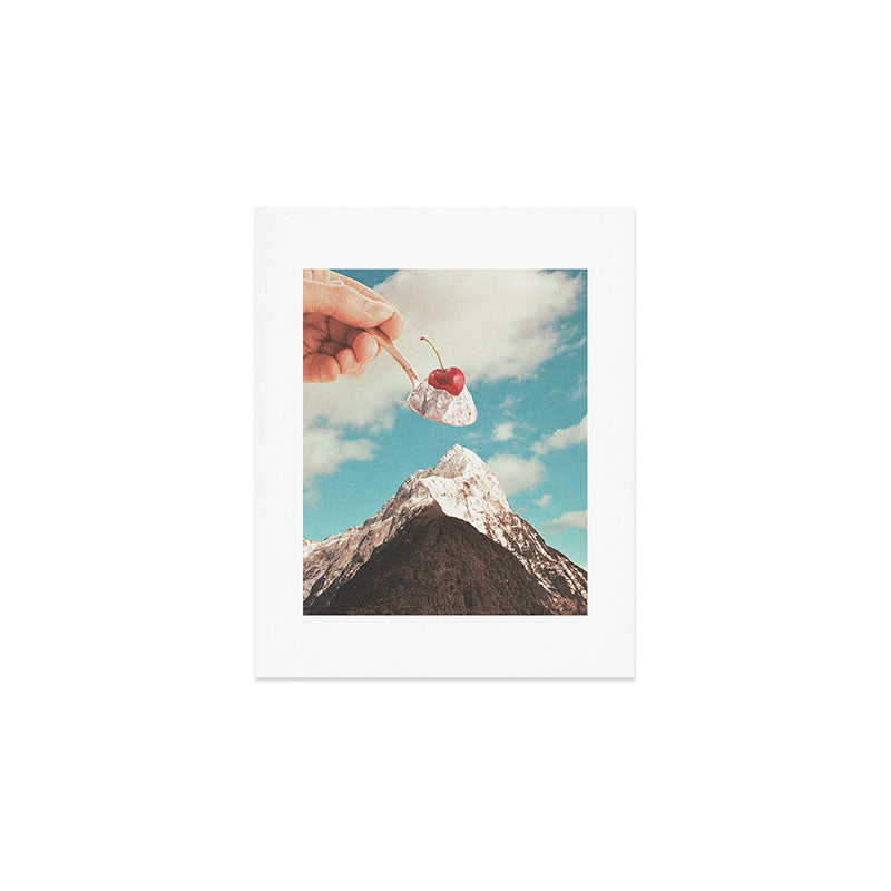 Sundae Summit - Cherry Ice cream Mountain Peak  Art Print Gallery Image 1