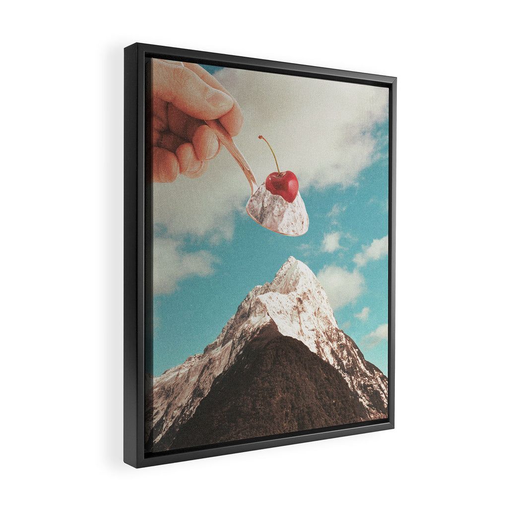 Sundae Summit - Cherry Ice cream Mountain Peak  Framed Canvas Print Gallery Image 2