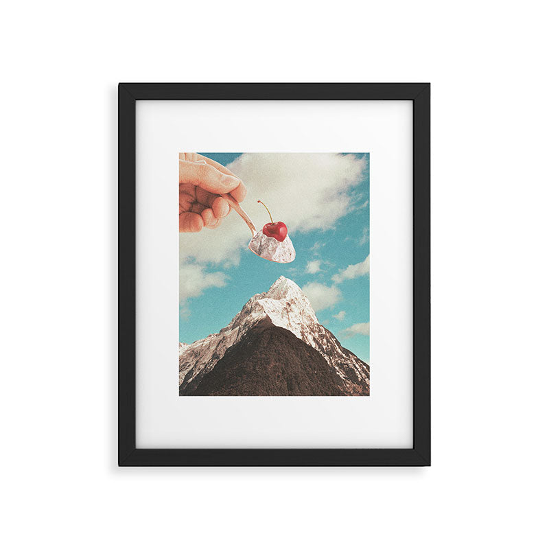 Sundae Summit - Cherry Ice cream Mountain Peak  Framed Art Print Gallery Image 4