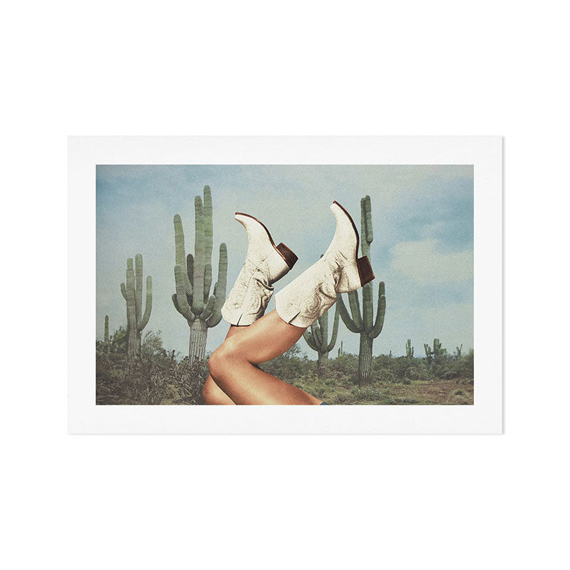 These Boots - Cactus & Yeehaw Landscape Art Print Gallery Image 1