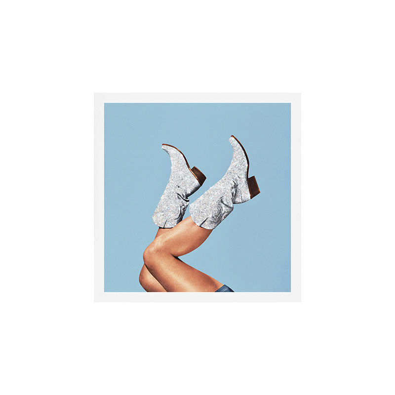These Boots - Glitter Blue Art Print Gallery Image 1