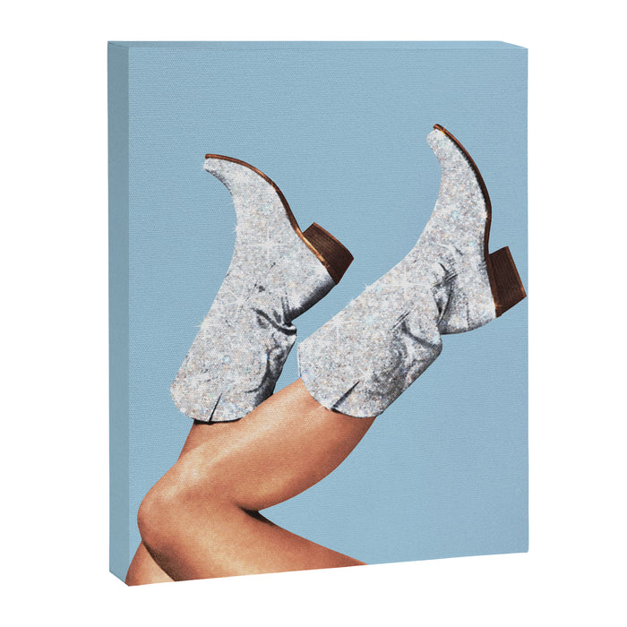 These Boots - Glitter Blue II Canvas Print Gallery Image 1