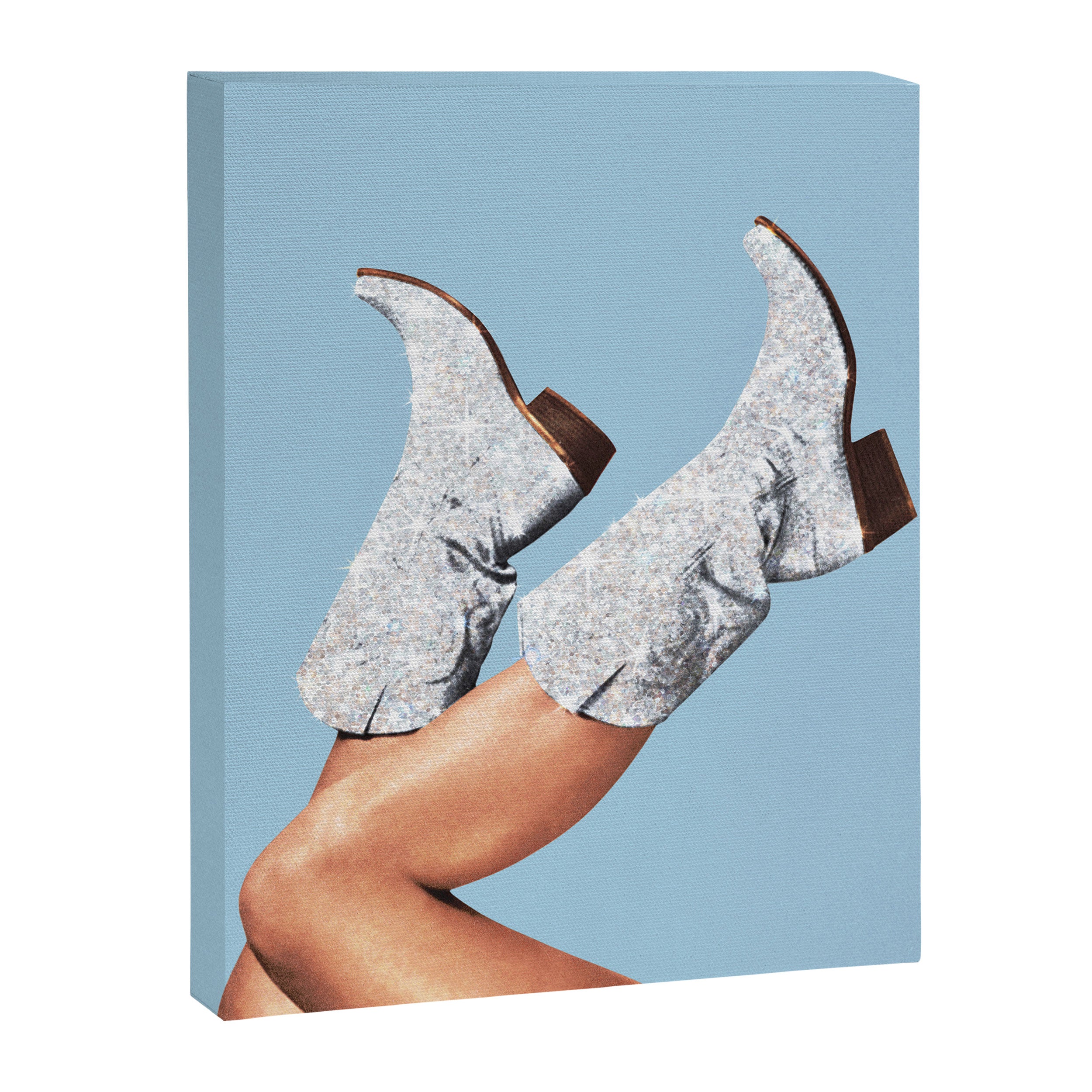 These Boots - Glitter Blue II Canvas Print Gallery Image 6