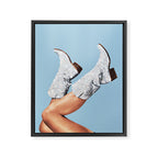 These Boots - Glitter Blue II Framed Canvas Print Gallery Image 6