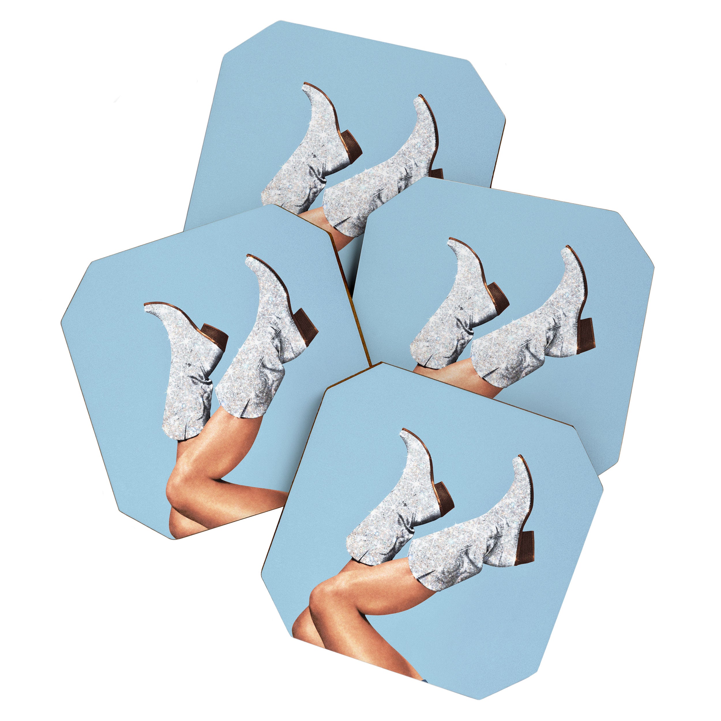 These Boots - Glitter Blue Landscape Coaster Gallery Image 1