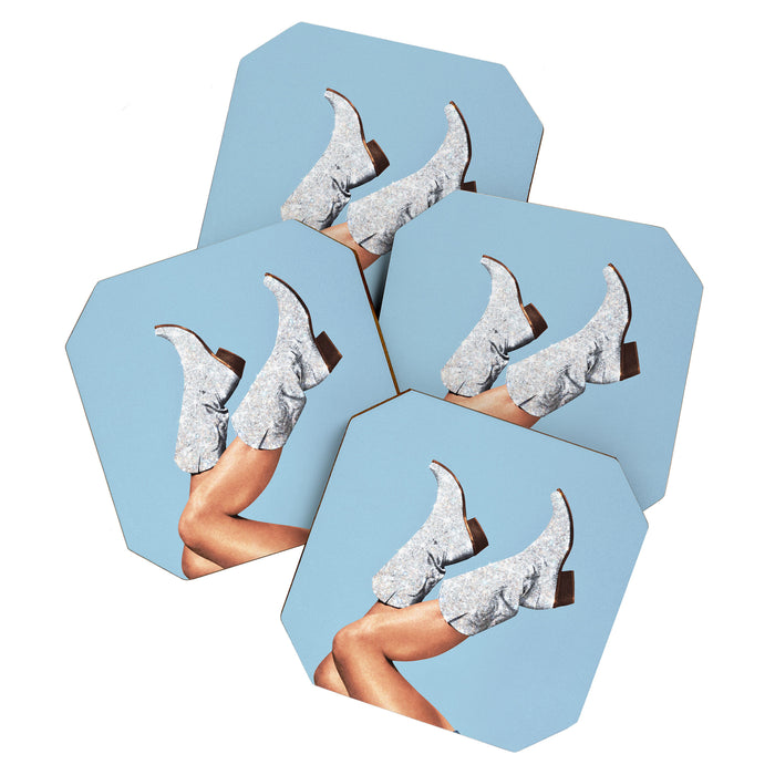 These Boots - Glitter Blue Landscape Coaster Gallery Image 1