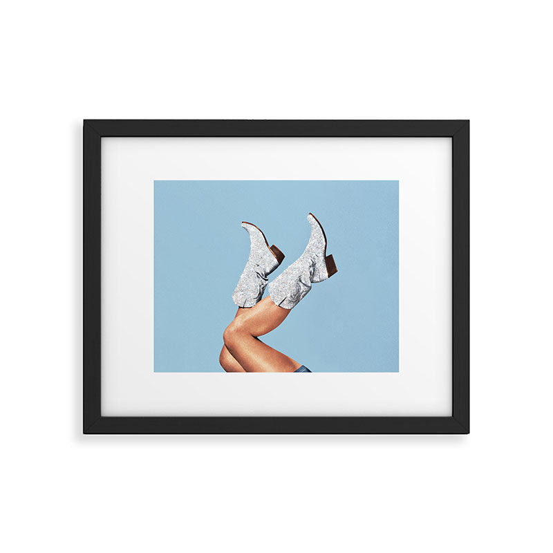 These Boots - Glitter Blue Landscape Framed Art Print Gallery Image 4