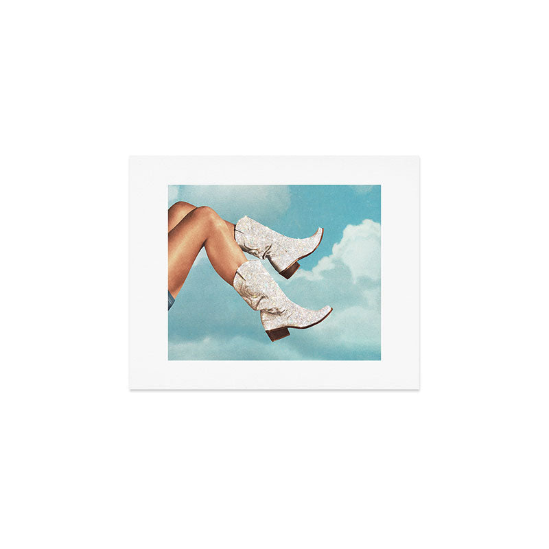 These Boots - Glitter Blue Sky Landscape Art Print Gallery Image 1