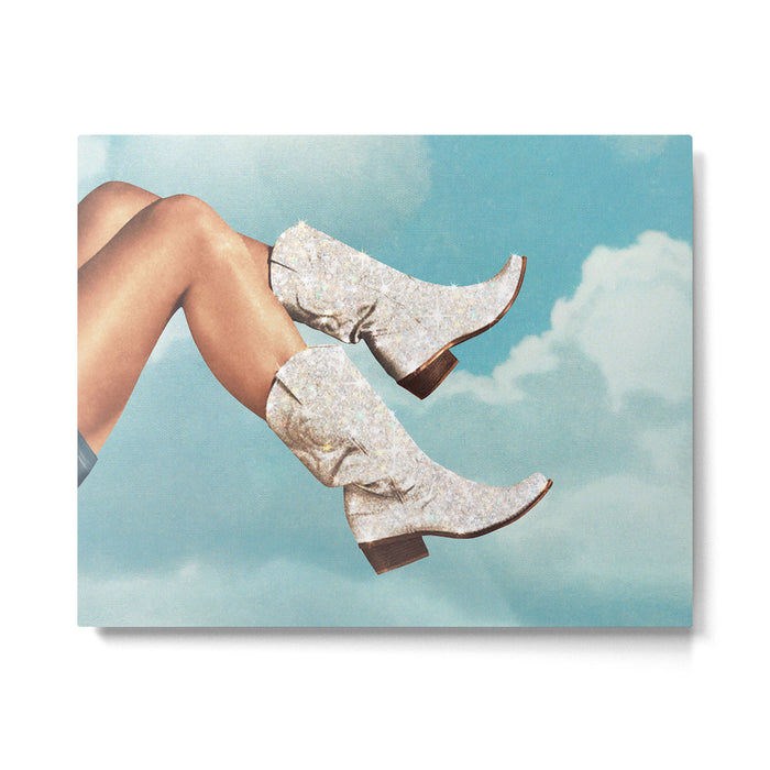 These Boots - Glitter Blue Sky Landscape Metal Print Gallery Image 1