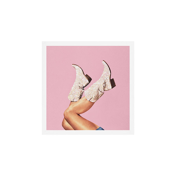These Boots - Glitter Pink Art Print Gallery Image 1