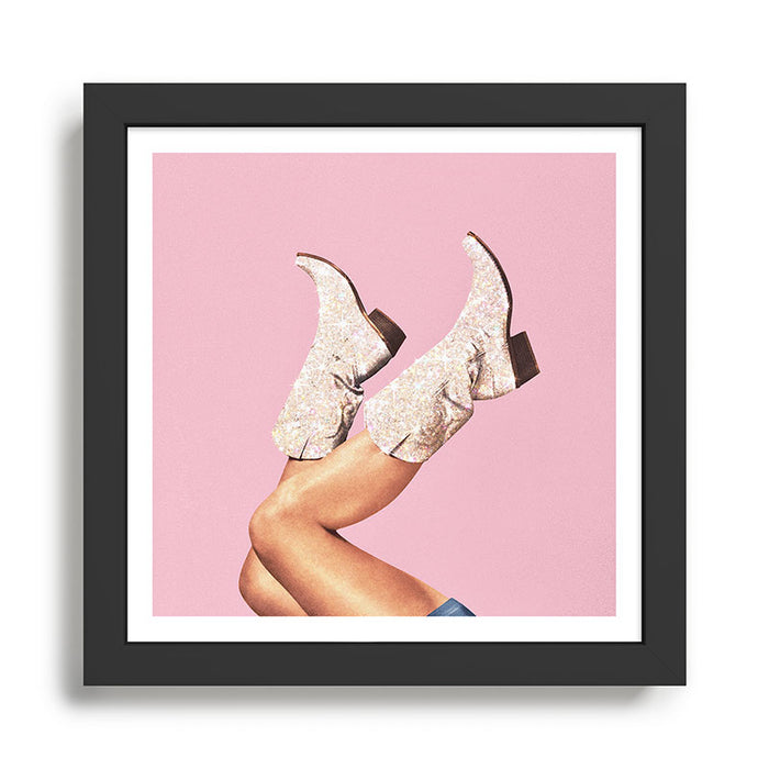 These Boots - Glitter Pink Framed Art Print Gallery Image 1