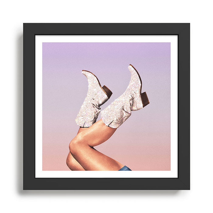 These Boots - Glitter Purple Miami Vibes Framed Art Print Gallery Image 1