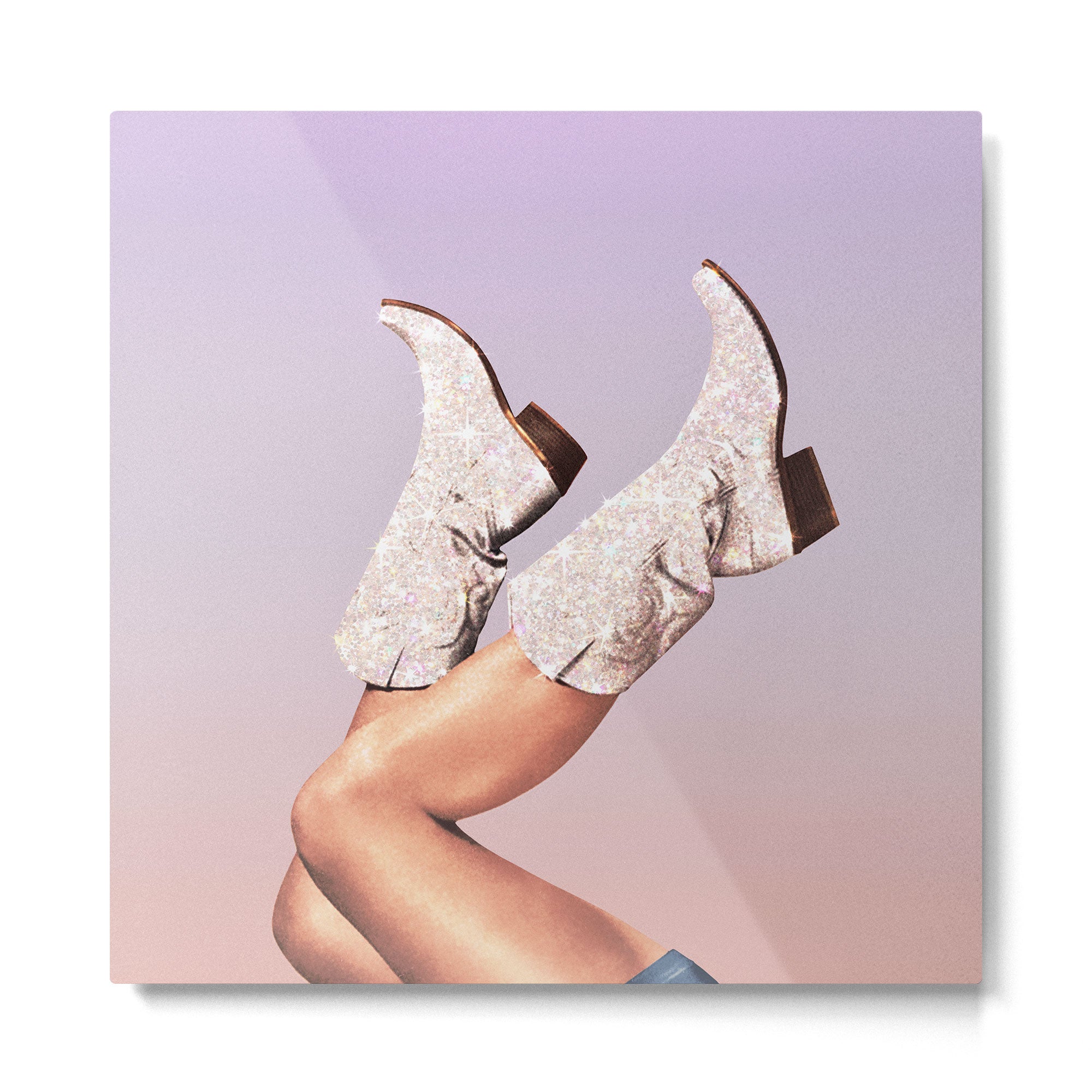 These Boots - Glitter Purple Miami Vibes Metal Print Gallery Image 2