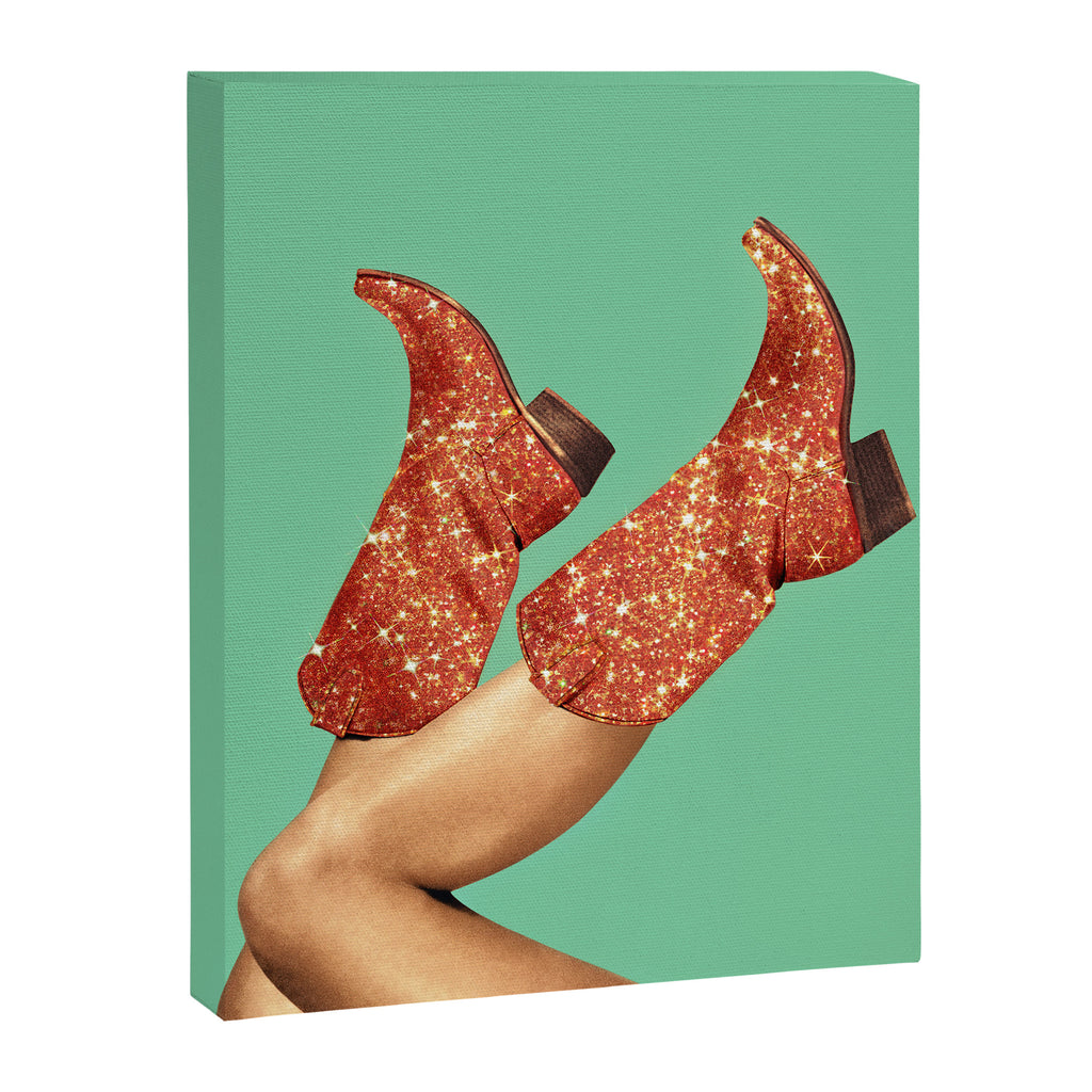 These Boots - Glitter Showgirl Orange Canvas Print Gallery Image 8