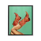 These Boots - Glitter Showgirl Orange Framed Canvas Print Gallery Image 8