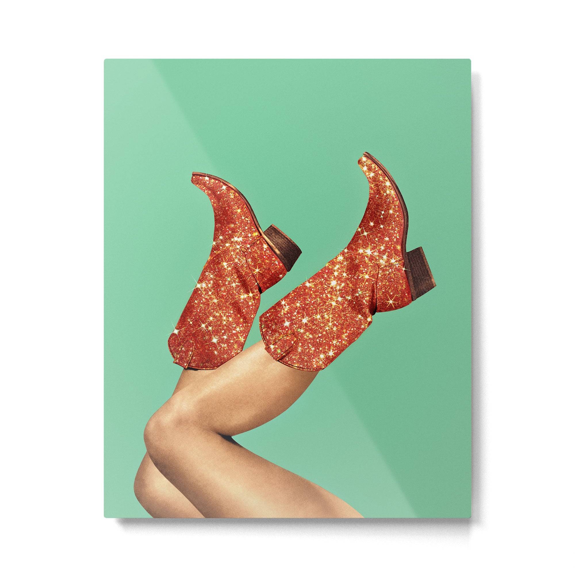 These Boots - Glitter Showgirl Orange Metal Print Gallery Image 6