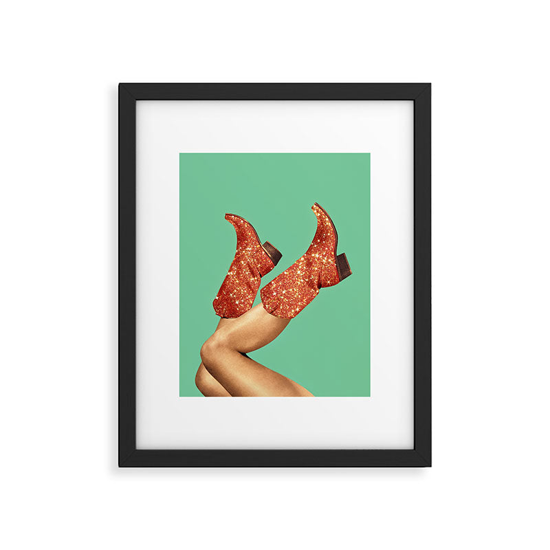These Boots - Glitter Showgirl Orange Framed Art Print Gallery Image 6