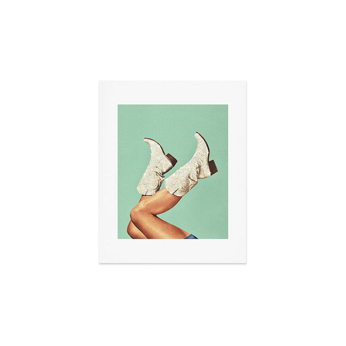 These Boots - Glitter Teal Green II Art Print Gallery Image 1