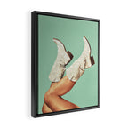 These Boots - Glitter Teal Green II Framed Canvas Print Gallery Image 2