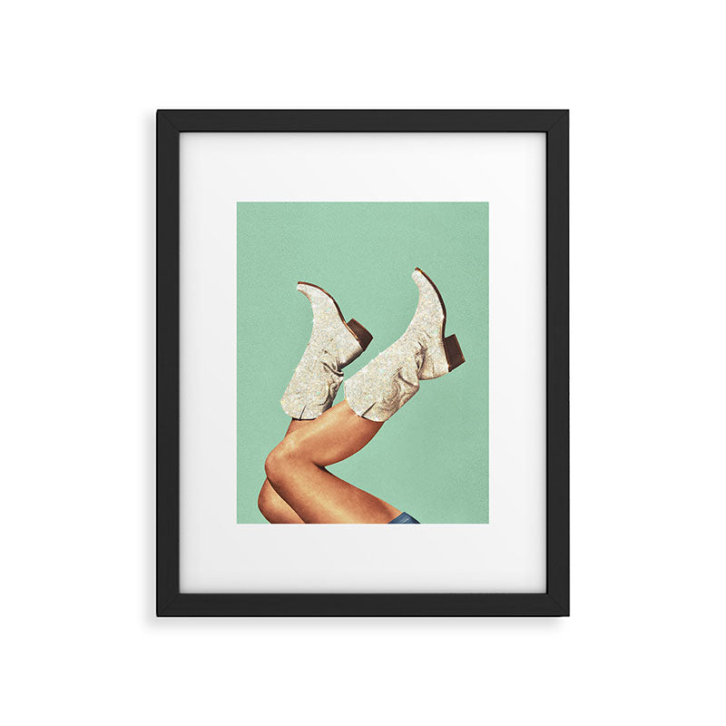 These Boots - Glitter Teal Green II Framed Art Print Gallery Image 5