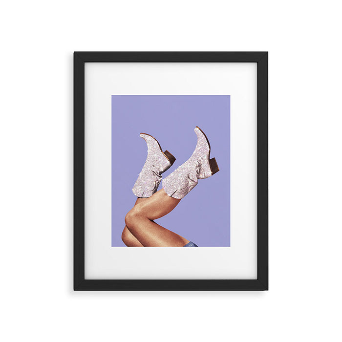 These Boots - Glitter Very Peri Periwinkle Framed Art Print Gallery Image 1