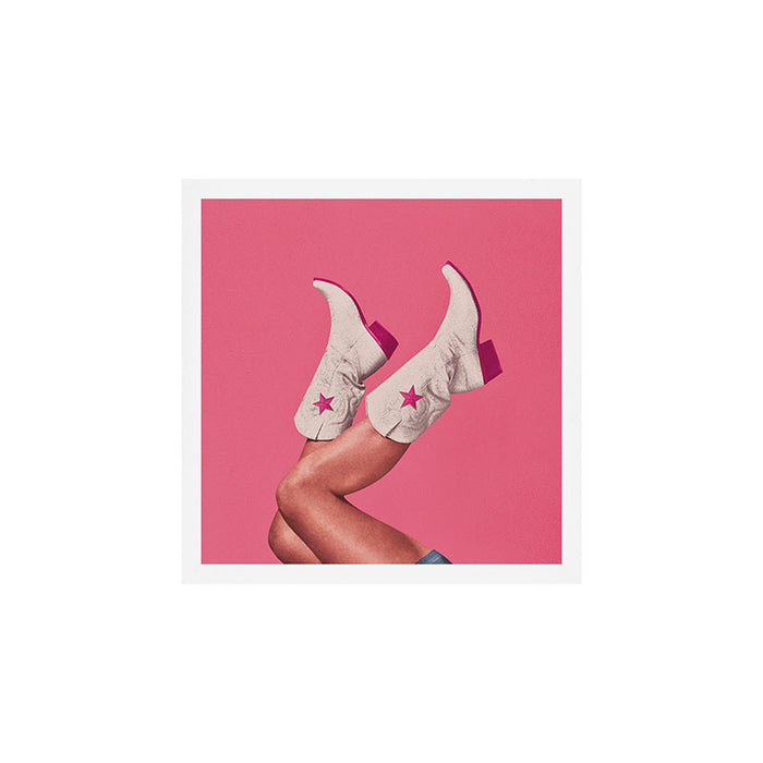 These Boots - Hot Neon Pink Art Print Gallery Image 1
