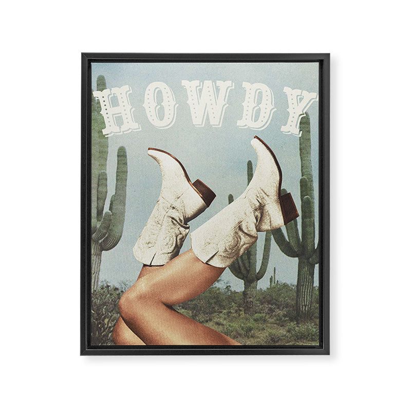 These Boots - Howdy Cactus Framed Canvas Print Gallery Image 8