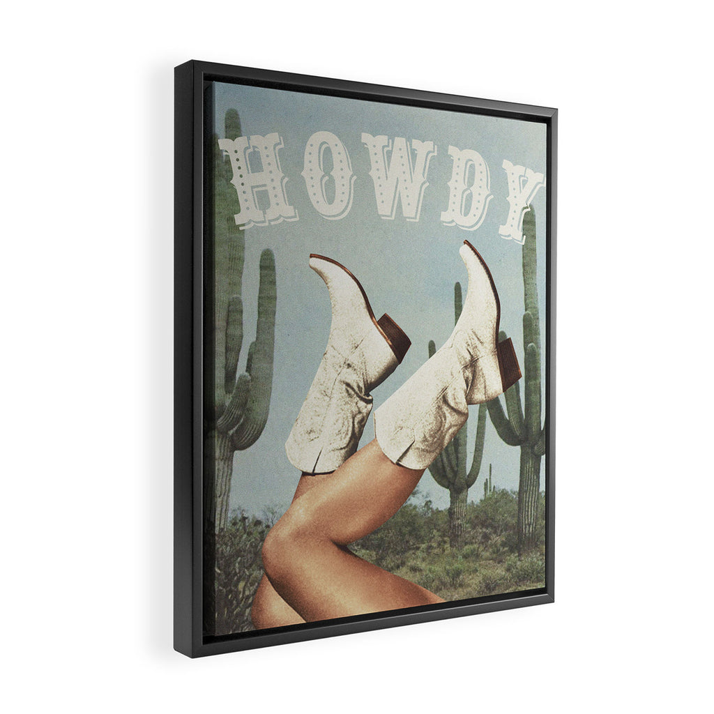 These Boots - Howdy Cactus Framed Canvas Print Gallery Image 2