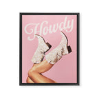 These Boots - Howdy Glitter Pink II Framed Canvas Print Gallery Image 6