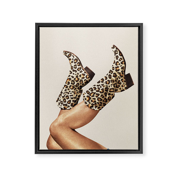 These Boots - Leopard Print Framed Canvas Print Gallery Image 1