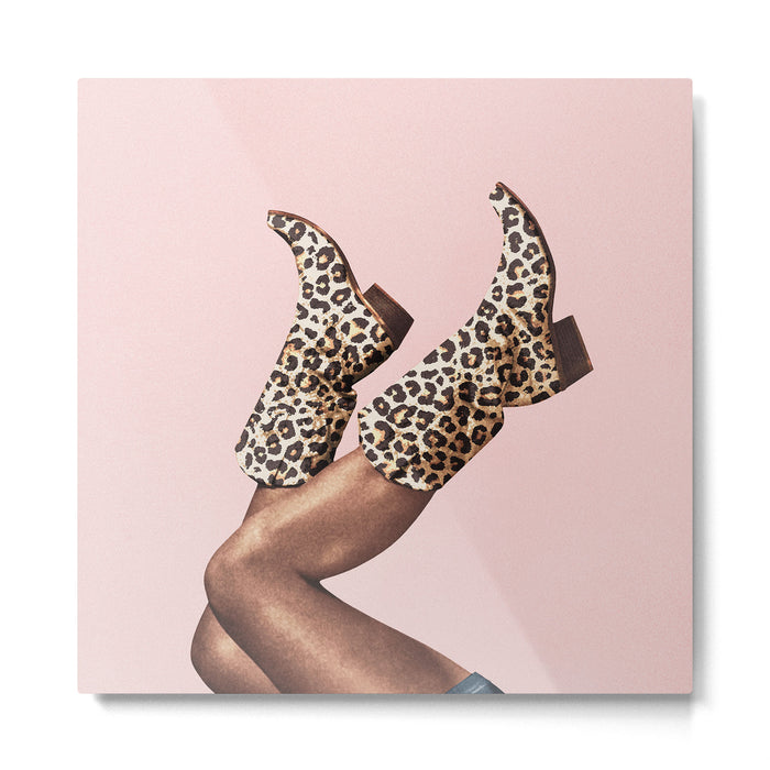 These Boots - Leopard Print II Metal Print Gallery Image 1
