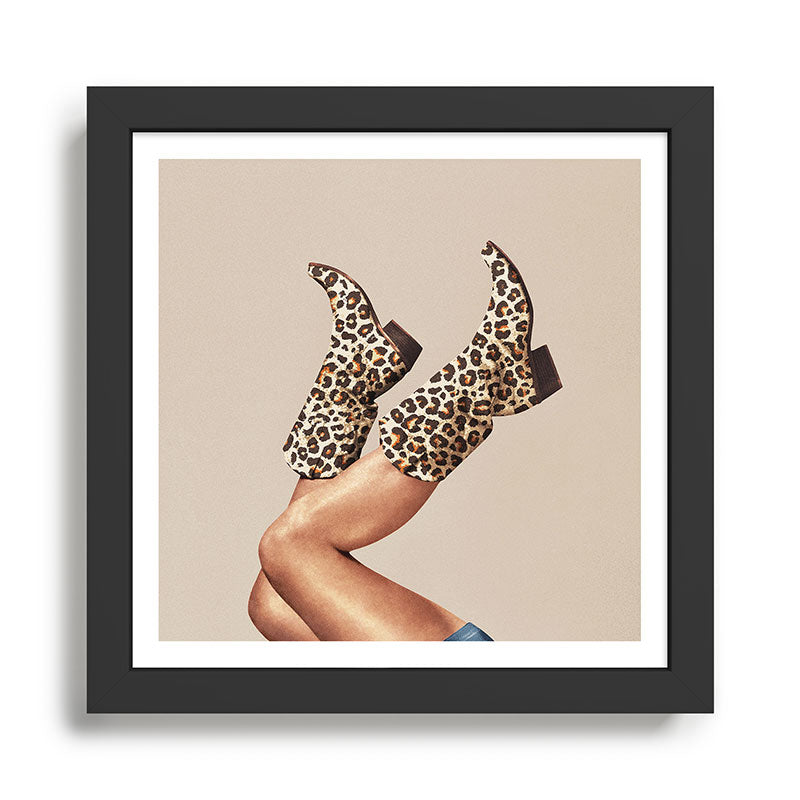 These Boots - Leopard Print V2 Beige Framed Art Print Gallery Image 1