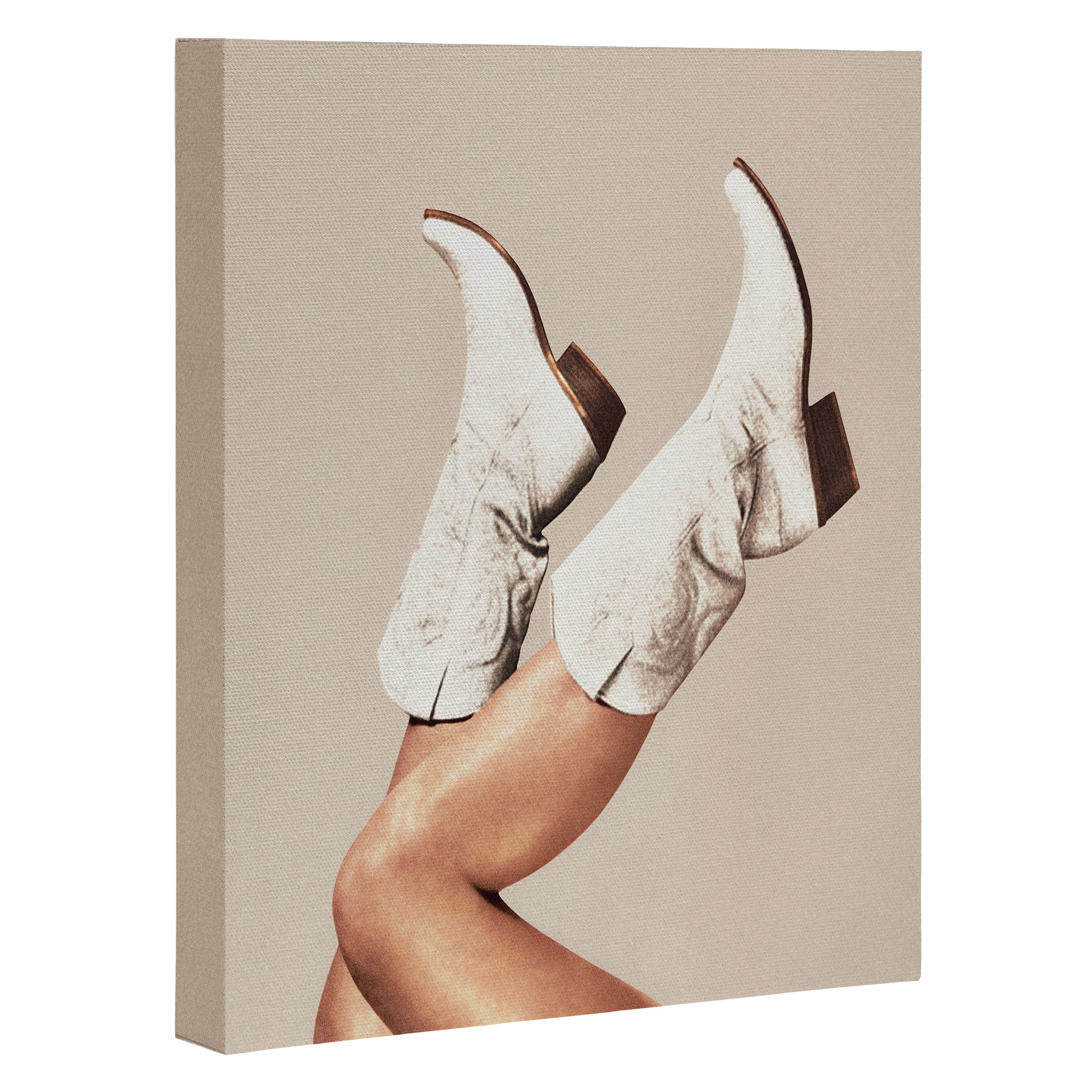 These Boots - Neutral Beige Canvas Print Gallery Image 3
