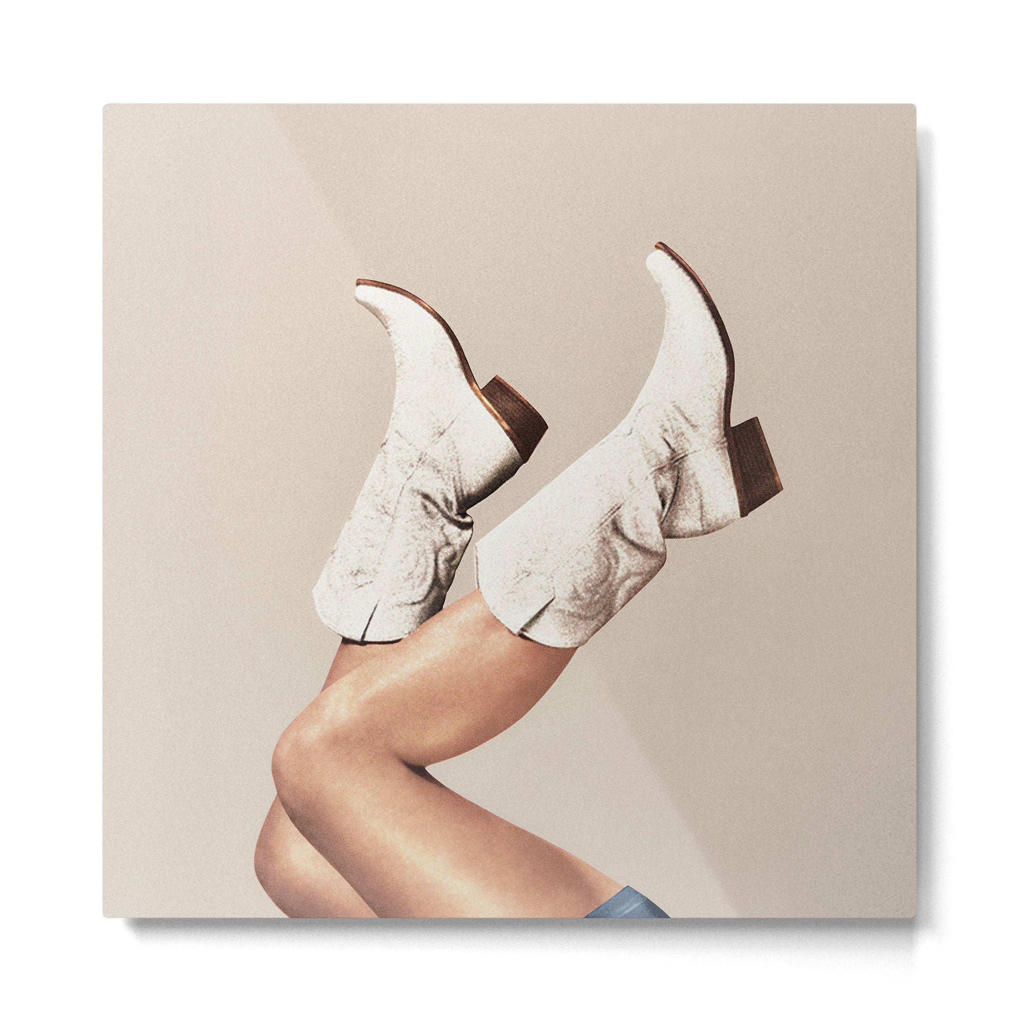 These Boots - Neutral Beige Metal Print Gallery Image 2