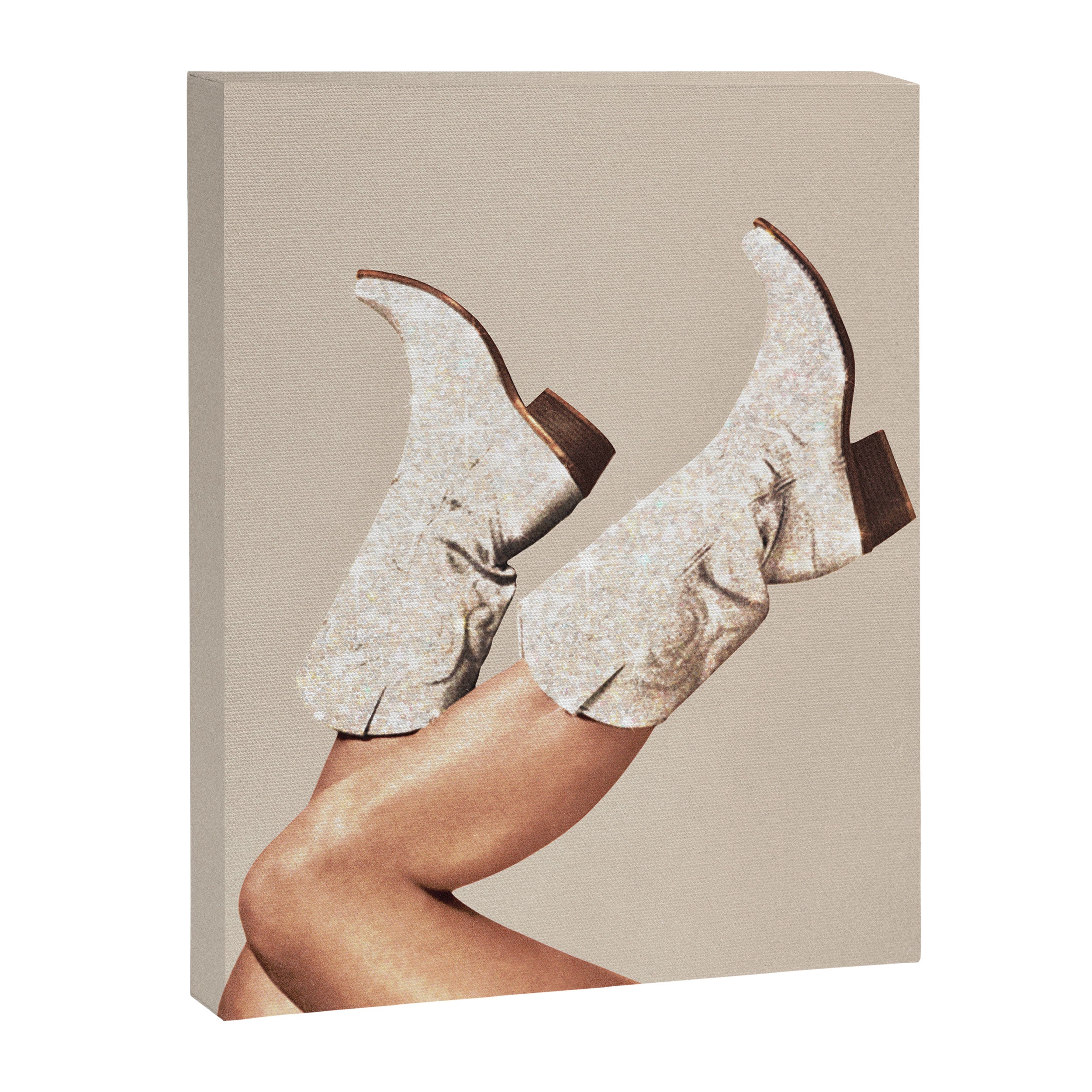 These Boots - Neutral Glitter II / Beige Canvas Print Gallery Image 8