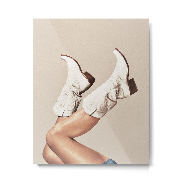 These Boots - Neutral II / Beige Metal Print Gallery Image 1