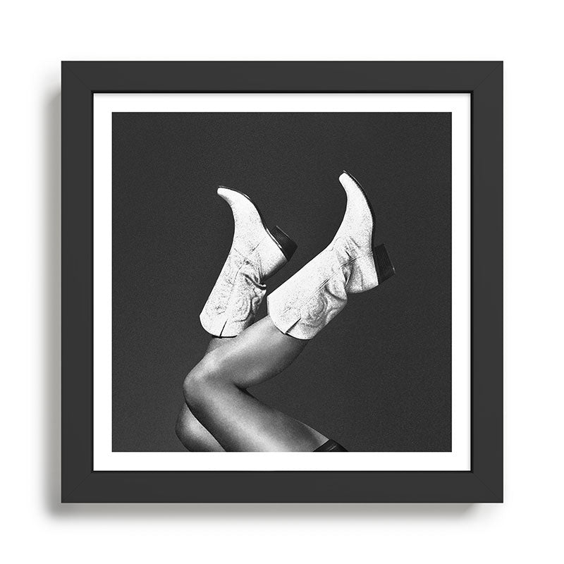 These Boots - Noir / Black & White Framed Art Print