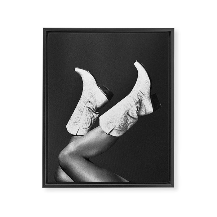 These Boots - Noir II / Black & White Framed Canvas Print Gallery Image 1