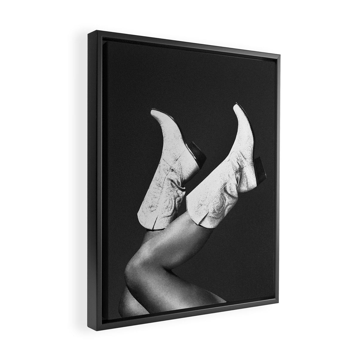 These Boots - Noir II / Black & White Framed Canvas Print Gallery Image 2